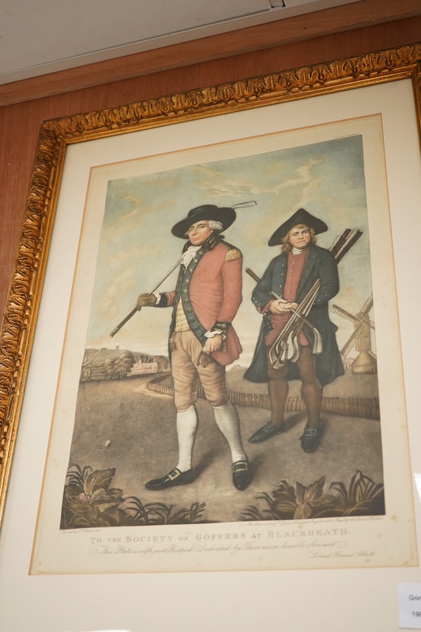 After Lemuel Francis Abbott (1760-1803), 'To the Society of Goffers at Blackheath’, from the engraving by U. Green, mezzotint, 45 x 33cm